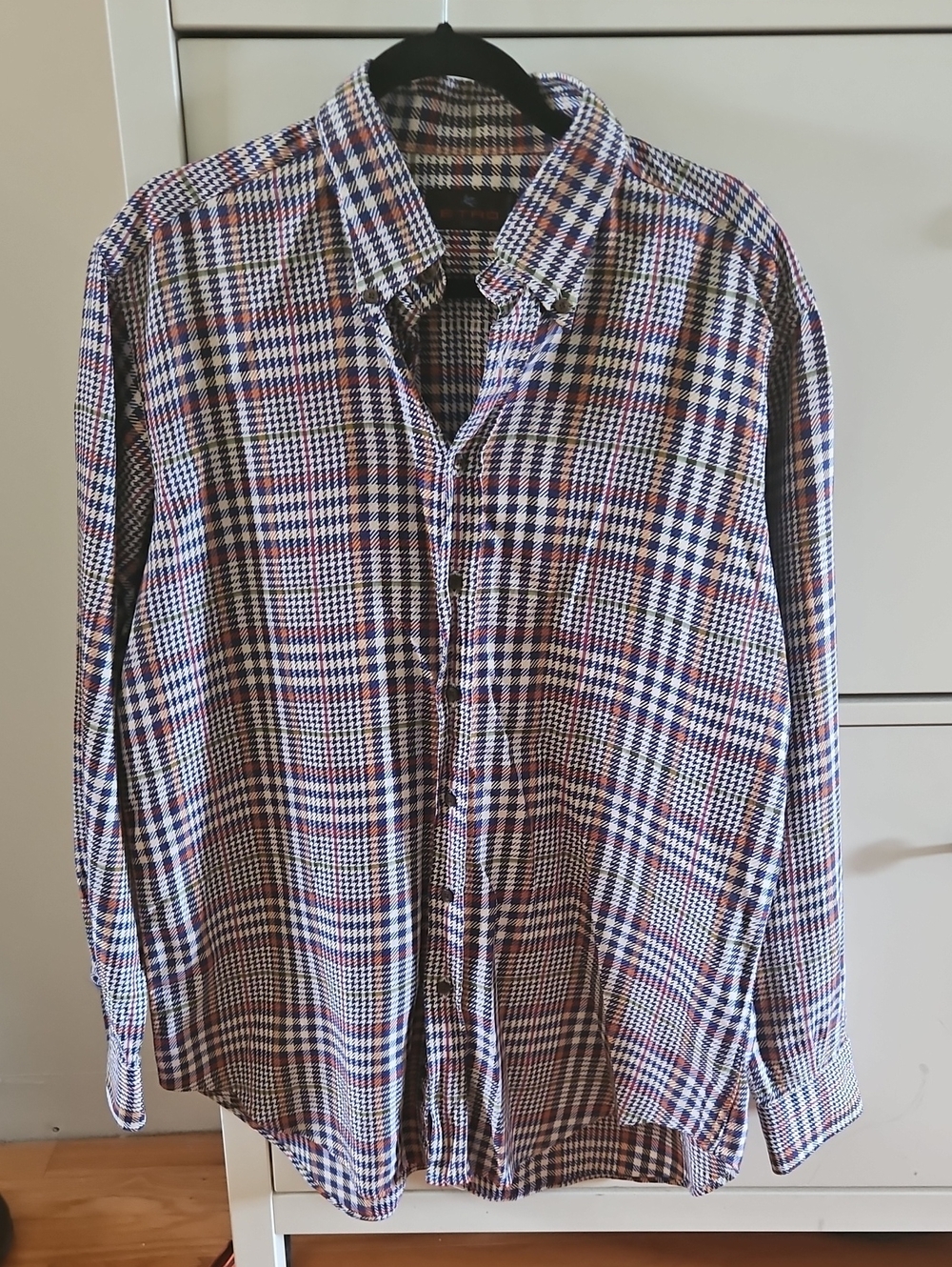 Etro Men's Multicolor Checked Button-Down Shirt - Blue/Red/White